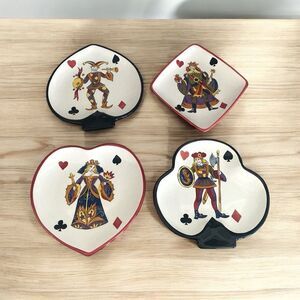 Tabletops Gallery King of Hearts Hand Painted Crafted Saucers Serving Plates (4)
